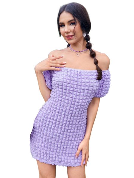 off shoulder puff sleeve textured dress b6ws#, Black;gray
off shoulder puff sleeve textured dress b6ws#, Black;gray