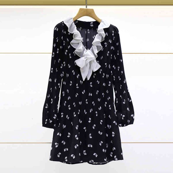 casual dresses fadan family light luxury dress autumn winter bow print pleated lace skirt female, Black;gray
casual dresses fadan family light luxury dress autumn winter bow print pleated lace skirt female, Black;gray