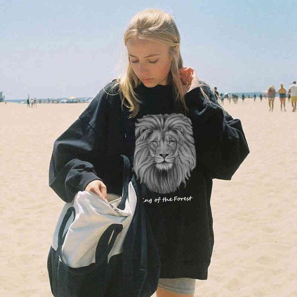 women's hoodies & sweatshirts b-toto europeu e americano bm retro leão preto grande padrão em torno do pescoço suéter feminino ins maré, Black
women's hoodies & sweatshirts b-toto europeu e americano bm retro leão preto grande padrão em torno do pescoço suéter feminino ins maré, Black