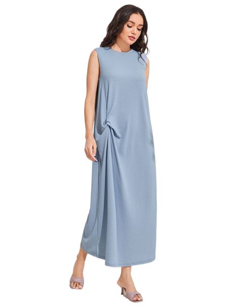 twist front solid dress 65pk#, Black;gray