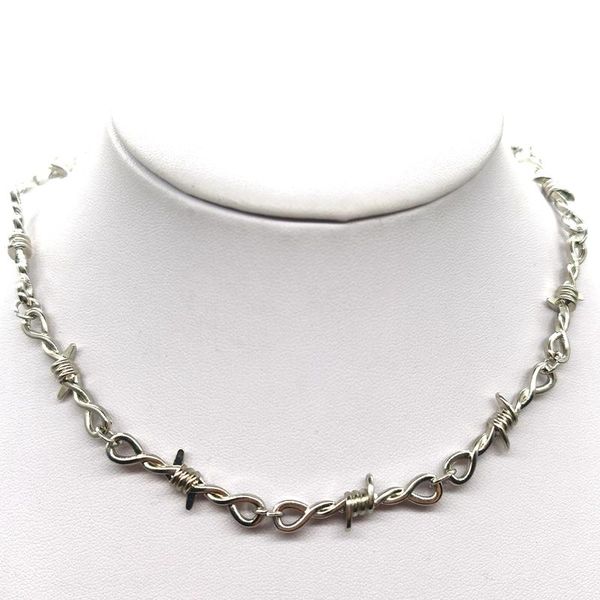 small wire brambles iron choker necklace women gothic punk style barbed wire little thorns chain choker gifts, Silver
small wire brambles iron choker necklace women gothic punk style barbed wire little thorns chain choker gifts, Silver