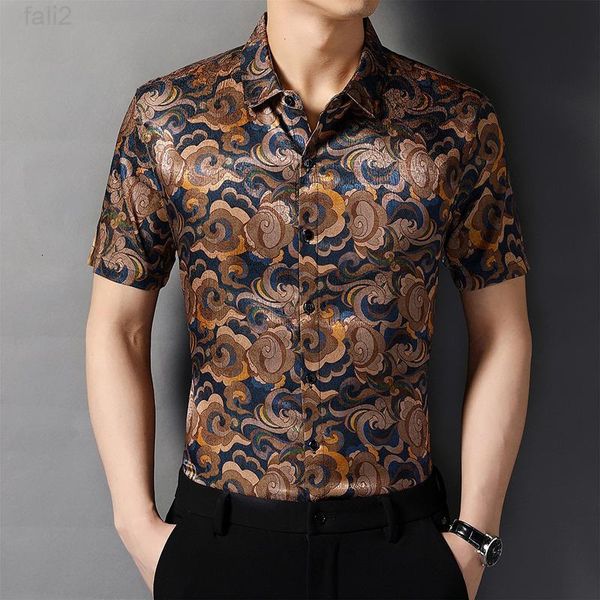 casual men's shirts luxurious vintage floral summer thin short sleeve shirt breathable business social streetwear men clothing, White;black
casual men's shirts luxurious vintage floral summer thin short sleeve shirt breathable business social streetwear men clothing, White;black