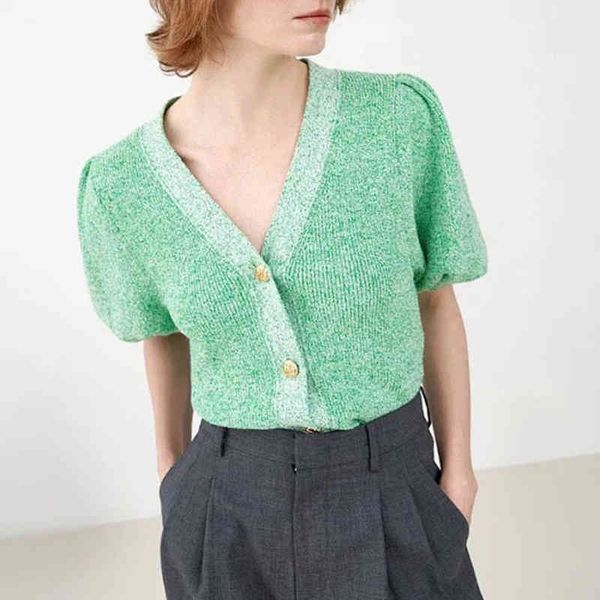 women's sweaters spring/summer arrival v-neck metalic button contrast trim puff sleeves light green wool blend cardigan o5, White;black
women's sweaters spring/summer arrival v-neck metalic button contrast trim puff sleeves light green wool blend cardigan o5, White;black