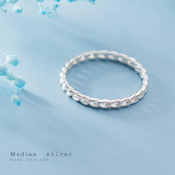 modian fashion minimalist twist chain ring for women 925 sterling silver simple finger korea style fine jewelry 220716, Slivery;golden
modian fashion minimalist twist chain ring for women 925 sterling silver simple finger korea style fine jewelry 220716, Slivery;golden