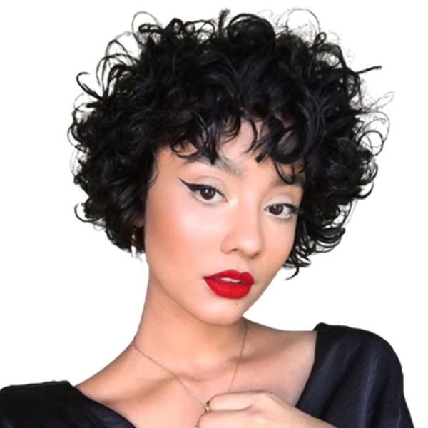 human hair bob wig with bangs full machine made no lace wigs curly brazilian fringe wigs, Black;brown
human hair bob wig with bangs full machine made no lace wigs curly brazilian fringe wigs, Black;brown