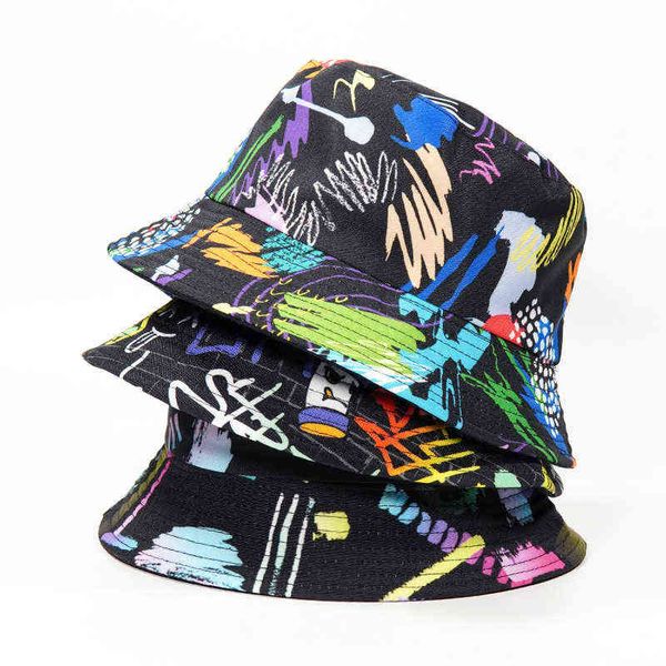 stingy brim hats fashion spring summer graffiti bucket women men casual streetware sun foldable beach fisherman 220329, Blue;gray
stingy brim hats fashion spring summer graffiti bucket women men casual streetware sun foldable beach fisherman 220329, Blue;gray
