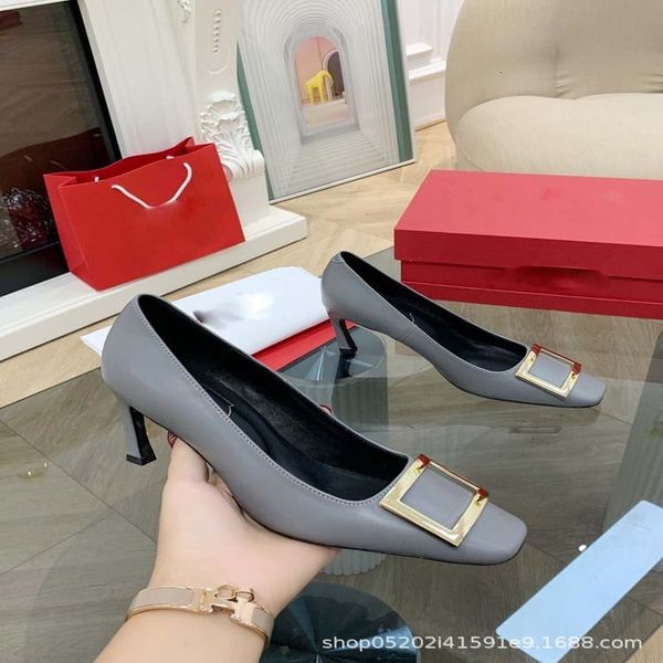 sandals spring nude color square head buckle high heels women's thin heel leather shallow mouth single shoes bridal wedding, Black
sandals spring nude color square head buckle high heels women's thin heel leather shallow mouth single shoes bridal wedding, Black