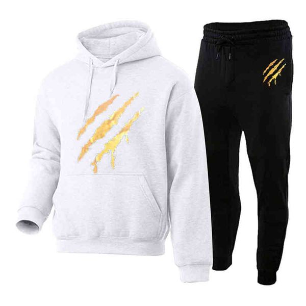 long trousers sleeve men's personalized set print tight sweatshirt hooded and men suits & sets, Gray
long trousers sleeve men's personalized set print tight sweatshirt hooded and men suits & sets, Gray