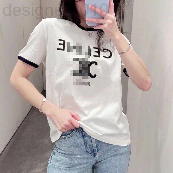 women's t-shirt designer 2022ss new stitching flocking letters contrast short sleeved women's t-shirt 49gm, White
women's t-shirt designer 2022ss new stitching flocking letters contrast short sleeved women's t-shirt 49gm, White