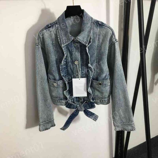 luxury womens jackets fashion brand button cardigan ruffled belt embellished light blue denim jacket designer women jacket, Black;brown
luxury womens jackets fashion brand button cardigan ruffled belt embellished light blue denim jacket designer women jacket, Black;brown