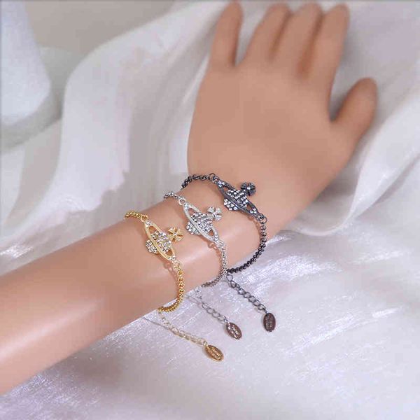 chain style western empress dowager saturn alloy full diamond colorful punk bracelet, Black
chain style western empress dowager saturn alloy full diamond colorful punk bracelet, Black