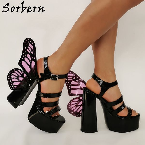 sorbern black butterfly sandals block heel 15cm platform 5.5cm slingback summer shoes custom colors
sorbern black butterfly sandals block heel 15cm platform 5.5cm slingback summer shoes custom colors