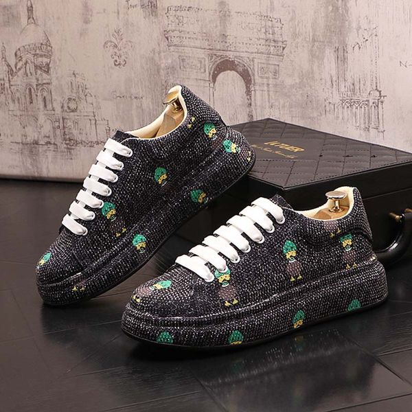 new trendy designer men's shoes printing rhinestones causal flats loafers luxury punk rock sneakers zapatos hombre, Black
new trendy designer men's shoes printing rhinestones causal flats loafers luxury punk rock sneakers zapatos hombre, Black