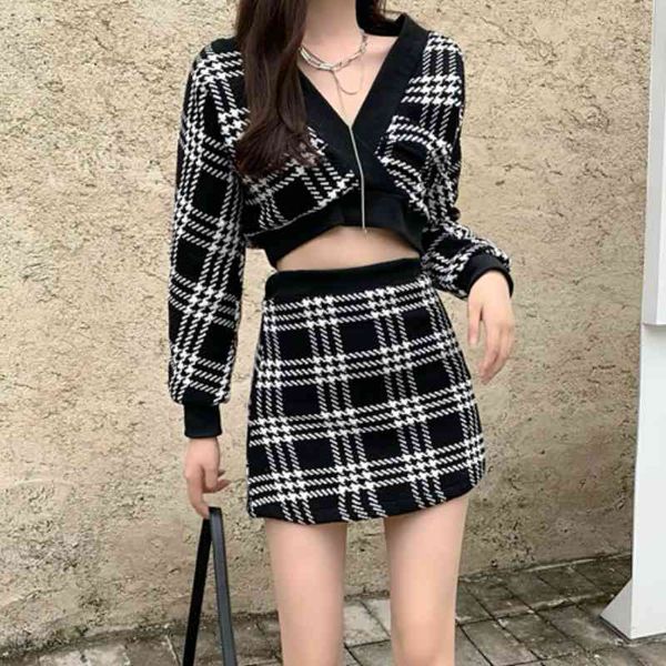autumn women 2 piece set plaid tweed vneck long sleeve short crop high waist mini skirts female outfits 210526, White
autumn women 2 piece set plaid tweed vneck long sleeve short crop high waist mini skirts female outfits 210526, White