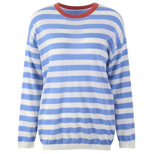 women's knits tees hong kong style round neck striped contrast knit sweater long sleeve pullover early autumn women's bottoms w2gk, White
women's knits tees hong kong style round neck striped contrast knit sweater long sleeve pullover early autumn women's bottoms w2gk, White