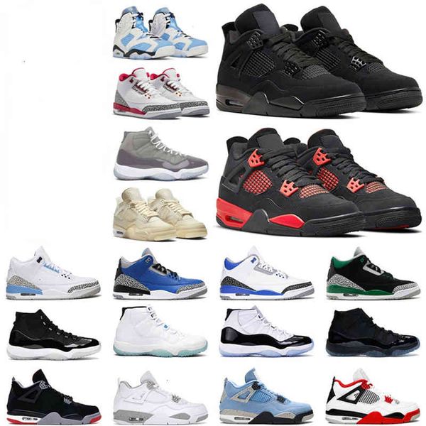 jordn 4 4s basketball shoes red thunder men women black cat white oreo university blue 6s unc 11 cool grey mens sneakers sports shoes chauss