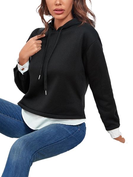 colorblock drop shoulder drawstring 2 in 1 thermal hoodie g8nn#, Black
colorblock drop shoulder drawstring 2 in 1 thermal hoodie g8nn#, Black