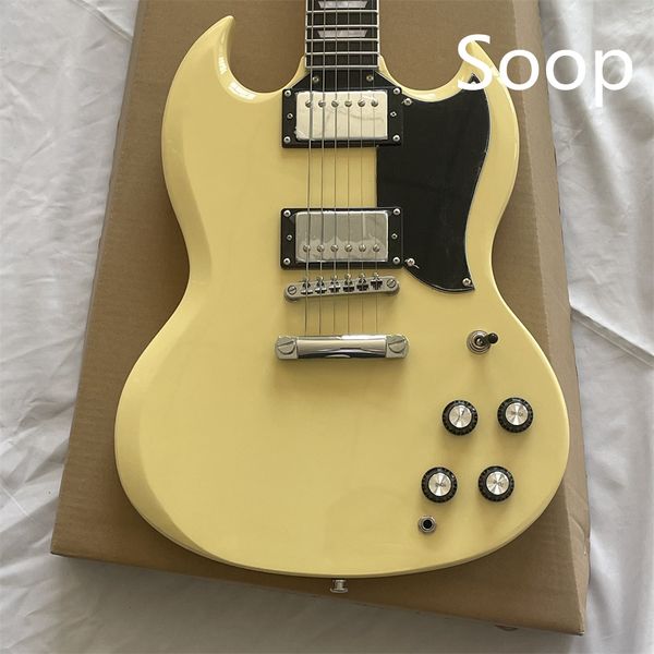 in stock sg electric guitar cream yellow two silver pick-up accessories manufacturers direct physical shooting guitarra guitars
in stock sg electric guitar cream yellow two silver pick-up accessories manufacturers direct physical shooting guitarra guitars