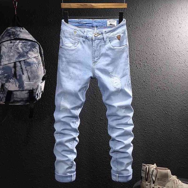 men's jeans trendy men's jeans are worn out light blue out washed trendy micro elastic slim fitting and versatile trendy pants nvi
men's jeans trendy men's jeans are worn out light blue out washed trendy micro elastic slim fitting and versatile trendy pants nvi