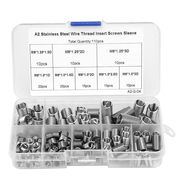 110pcs m6-m8/1d-3d coiled wire thread insert stainless steel thread screws sleeve set
110pcs m6-m8/1d-3d coiled wire thread insert stainless steel thread screws sleeve set