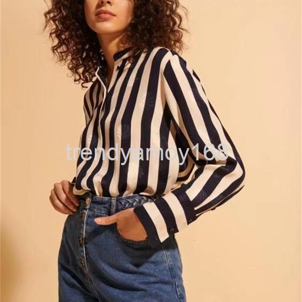 women's polos french niche brand striped silk shirt versatile casual women's wear in spring and summer of 21, White
women's polos french niche brand striped silk shirt versatile casual women's wear in spring and summer of 21, White