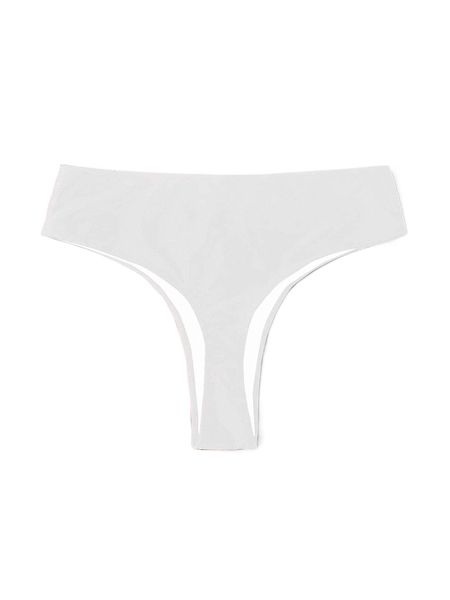 plus plain high waisted bikini bottom k4dm#, Black
