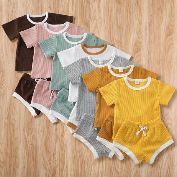 baby boys girls summer clothing set newborn kids ribbed knitted short sleeve t-shirts shorts tracksuits sets, White
baby boys girls summer clothing set newborn kids ribbed knitted short sleeve t-shirts shorts tracksuits sets, White