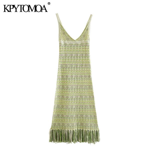 kpytomoa women chic fashion with tassel knitted midi dress vintage backless fringed hem straps female dresses vestidos 210325, Black;gray
kpytomoa women chic fashion with tassel knitted midi dress vintage backless fringed hem straps female dresses vestidos 210325, Black;gray