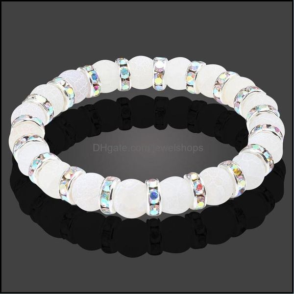 beaded strands beaded shshd natural stone bracelet white pink blue rhinestone charm crystal bracelets bangles for women f jewelshops dhqmu, Black