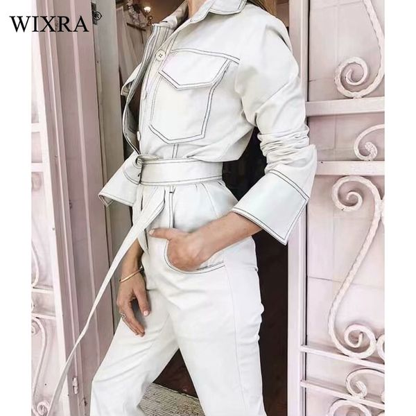 wixra womens clothing cool long sleeve sashes jumpsuits turn down collar pockets casual solid playsuits for female y200106, Black;white
wixra womens clothing cool long sleeve sashes jumpsuits turn down collar pockets casual solid playsuits for female y200106, Black;white