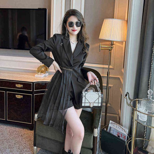 womens jacket two piece set spring black lady suits sets fashion spliced mesh cool coat short pants unique female clothing t220729, Gray
womens jacket two piece set spring black lady suits sets fashion spliced mesh cool coat short pants unique female clothing t220729, Gray