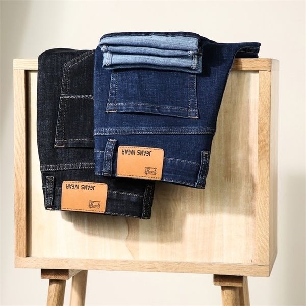 sulee brand men's slim elastic jeans fashion business classic style denim pants trousers male 220328, Blue
sulee brand men's slim elastic jeans fashion business classic style denim pants trousers male 220328, Blue