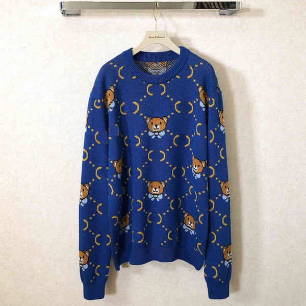 women's knits & tees double festival special 2021 early autumn new double letter jacquard teddy bear blue crew neck sweater for men and, White
women's knits & tees double festival special 2021 early autumn new double letter jacquard teddy bear blue crew neck sweater for men and, White