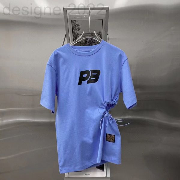 women's t-shirt designer fresh and sweet printed round neck cotton short sleeve blue korean print waist showing thin lower body missing, White
women's t-shirt designer fresh and sweet printed round neck cotton short sleeve blue korean print waist showing thin lower body missing, White
