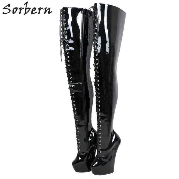 sorbern extreme high heel 85cm hard shaft hoof sole wedge platform fetish heelless lace up horse boot long custom color, Black
sorbern extreme high heel 85cm hard shaft hoof sole wedge platform fetish heelless lace up horse boot long custom color, Black