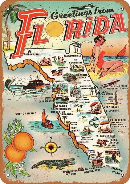 vintage retro collectible tin sign - 1954 greetings from florida -wall decoration 12x8 inch poster home bar restaurant garage
vintage retro collectible tin sign - 1954 greetings from florida -wall decoration 12x8 inch poster home bar restaurant garage