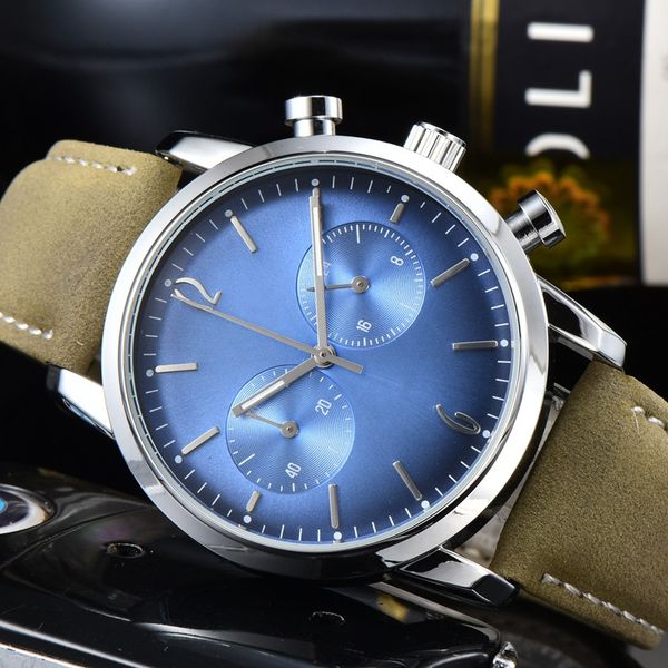 men luxury watch five stitches all dials work automatic quartz watches european brand chronograph clock fashion leather strap montre de luxe, Slivery;brown
men luxury watch five stitches all dials work automatic quartz watches european brand chronograph clock fashion leather strap montre de luxe, Slivery;brown