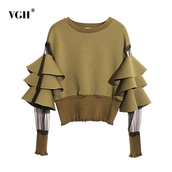patchwork mesh ruffle sweatshirt for women o neck long sleeve large size casual sweatshirts female fashion clothing 210507, Black
patchwork mesh ruffle sweatshirt for women o neck long sleeve large size casual sweatshirts female fashion clothing 210507, Black