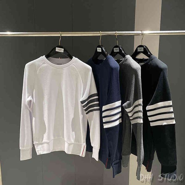 tb waffle classic fashion brand round neck pullover long sleeve four bar men's and women's korean casual coat, Black
tb waffle classic fashion brand round neck pullover long sleeve four bar men's and women's korean casual coat, Black