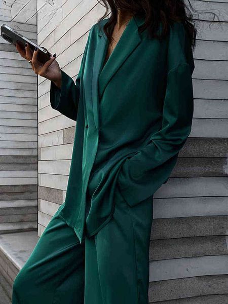 bornladies fashion long sleeve blazer two piece sets women outifits casual loose office pants set elegant satin trouser suits t220729, Gray
bornladies fashion long sleeve blazer two piece sets women outifits casual loose office pants set elegant satin trouser suits t220729, Gray