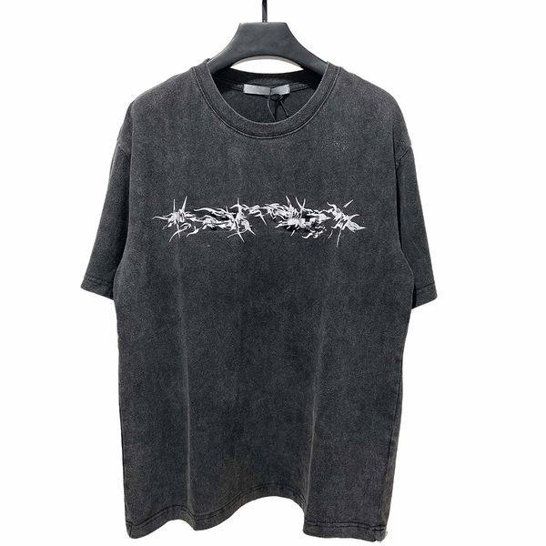 22ss high-end classic vintage washed tee letter thorns embroidery summer fashion t-shirts casual simple solid short sleeve men women couples, White;black
22ss high-end classic vintage washed tee letter thorns embroidery summer fashion t-shirts casual simple solid short sleeve men women couples, White;black
