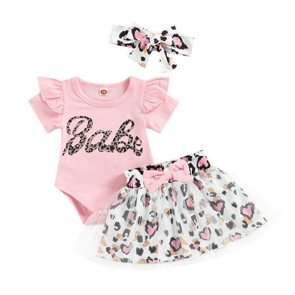 clothing sets baby girl's three-piece suit leopard letter pattern ruffle short sleeve romper bowknot tulle mini skirt headbandclothing, White
clothing sets baby girl's three-piece suit leopard letter pattern ruffle short sleeve romper bowknot tulle mini skirt headbandclothing, White