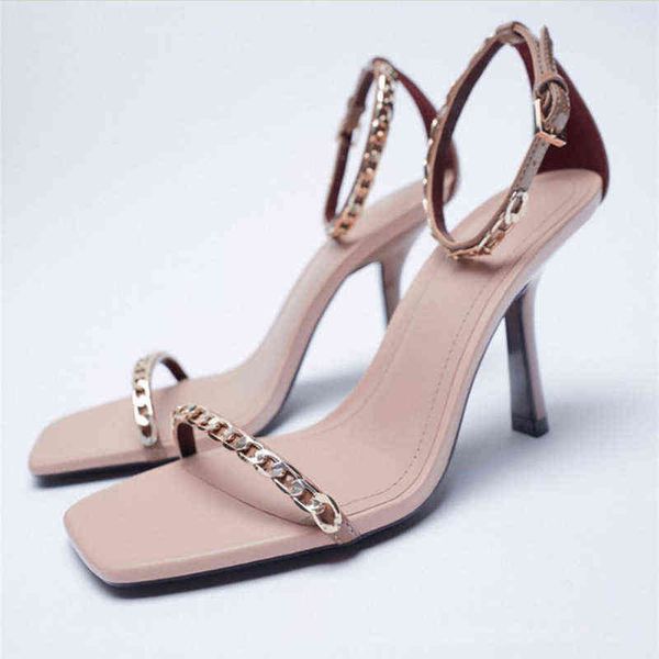 sandals women designer new metal chain one-line belt high heels open toe thin heeled sandals lady shoes versatile pumps 220408, Black
sandals women designer new metal chain one-line belt high heels open toe thin heeled sandals lady shoes versatile pumps 220408, Black