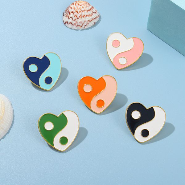 chinese style taiji eight diagrams heart shaped brooches alloy splicing color love lapel pins european lovers sweater suit bags hats clothes, Gray
chinese style taiji eight diagrams heart shaped brooches alloy splicing color love lapel pins european lovers sweater suit bags hats clothes, Gray