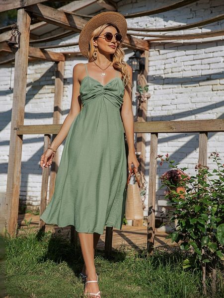 solid shirred twist front cami dress m33e#, Black;gray
solid shirred twist front cami dress m33e#, Black;gray