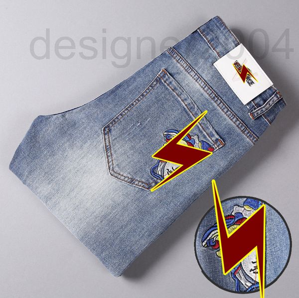 men's jeans designer men's spring and autumn four seasons elastic slim fit small feet youth fashion brand embroidered long pants p, Blue
men's jeans designer men's spring and autumn four seasons elastic slim fit small feet youth fashion brand embroidered long pants p, Blue