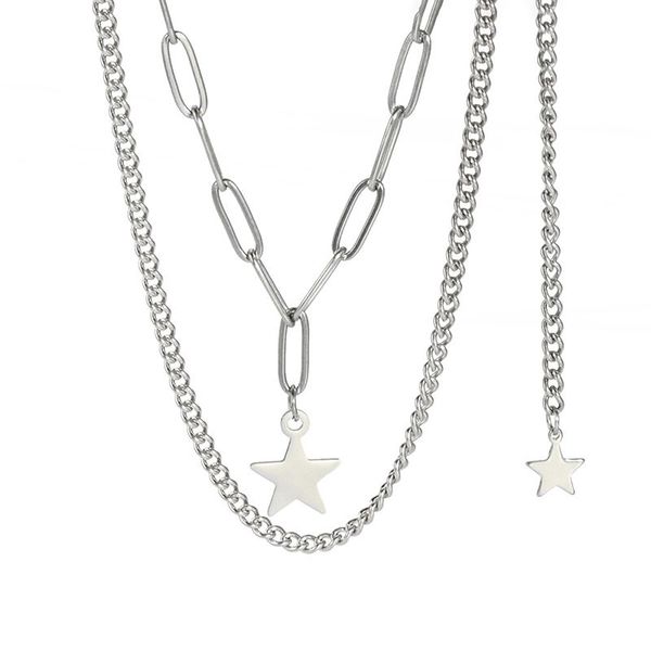 designer fashion women necklaces double pendant long chain star stainless steel necklace jewelry gift, Silver
designer fashion women necklaces double pendant long chain star stainless steel necklace jewelry gift, Silver