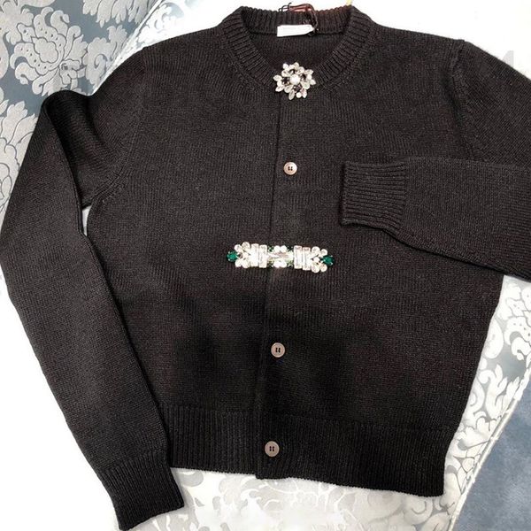 women's knits & tees designer hand rhinestone stitched knitted sweater women's new black slim single breasted in autumn and winter, White
women's knits & tees designer hand rhinestone stitched knitted sweater women's new black slim single breasted in autumn and winter, White