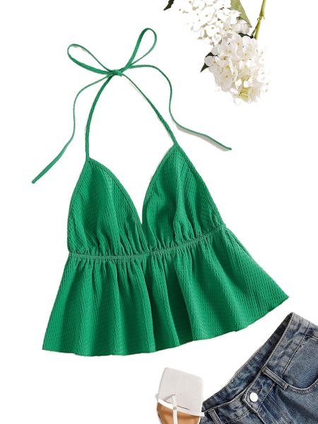 tie backless peplum halter k3cs#, White
tie backless peplum halter k3cs#, White