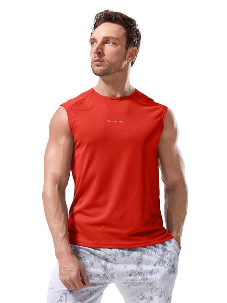 men reflective detail sports tank v49i#, White;black